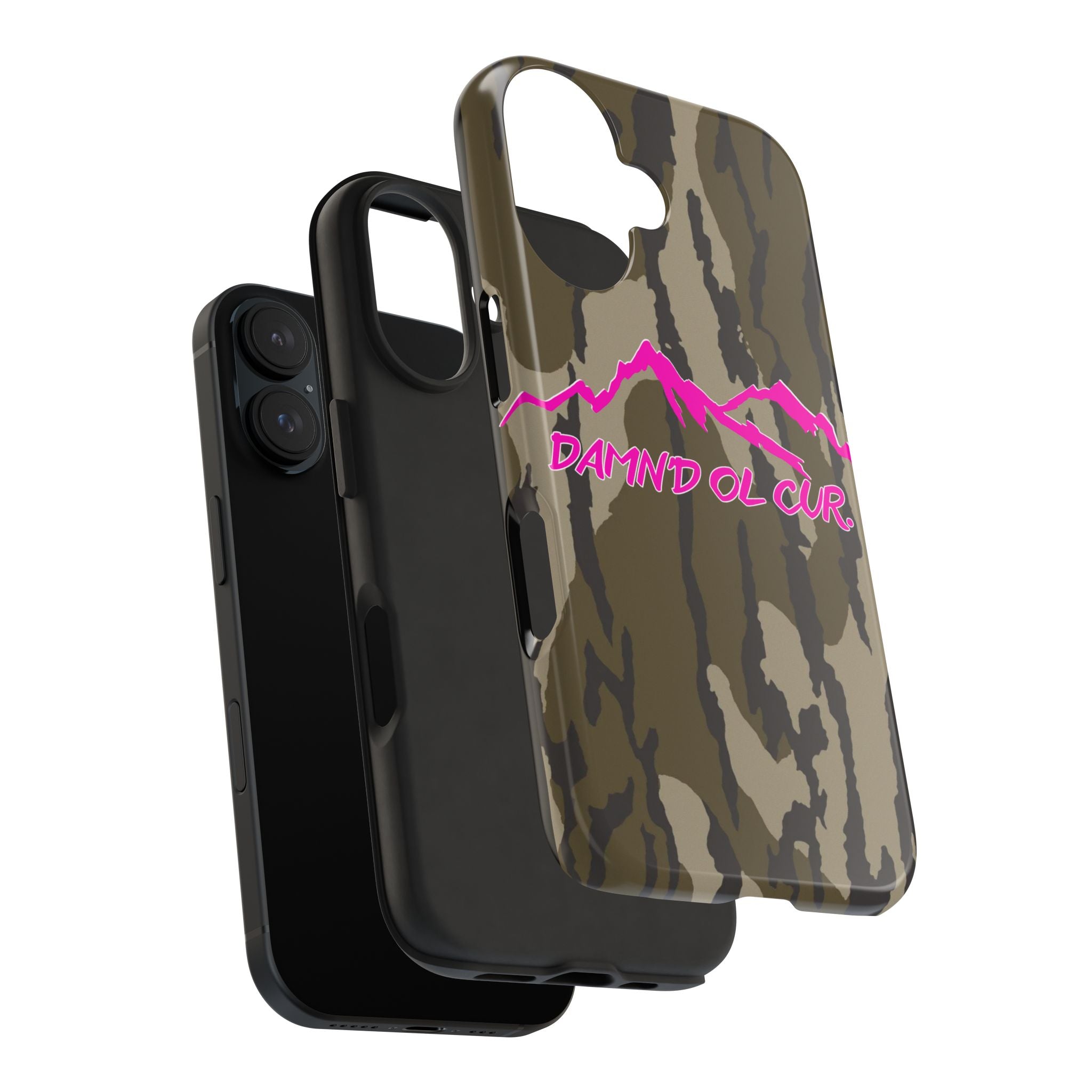 Camo 'Damnd Ol Cur' Tough Phone Case — Pink Mountain Protective Cover