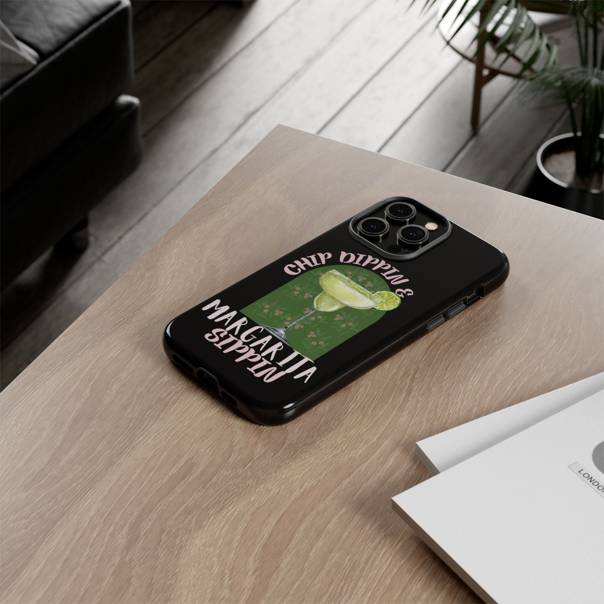 Margarita Sippin' Phone Case – 'Chip Dippin & Margarita Sippin' Cocktail Graphic