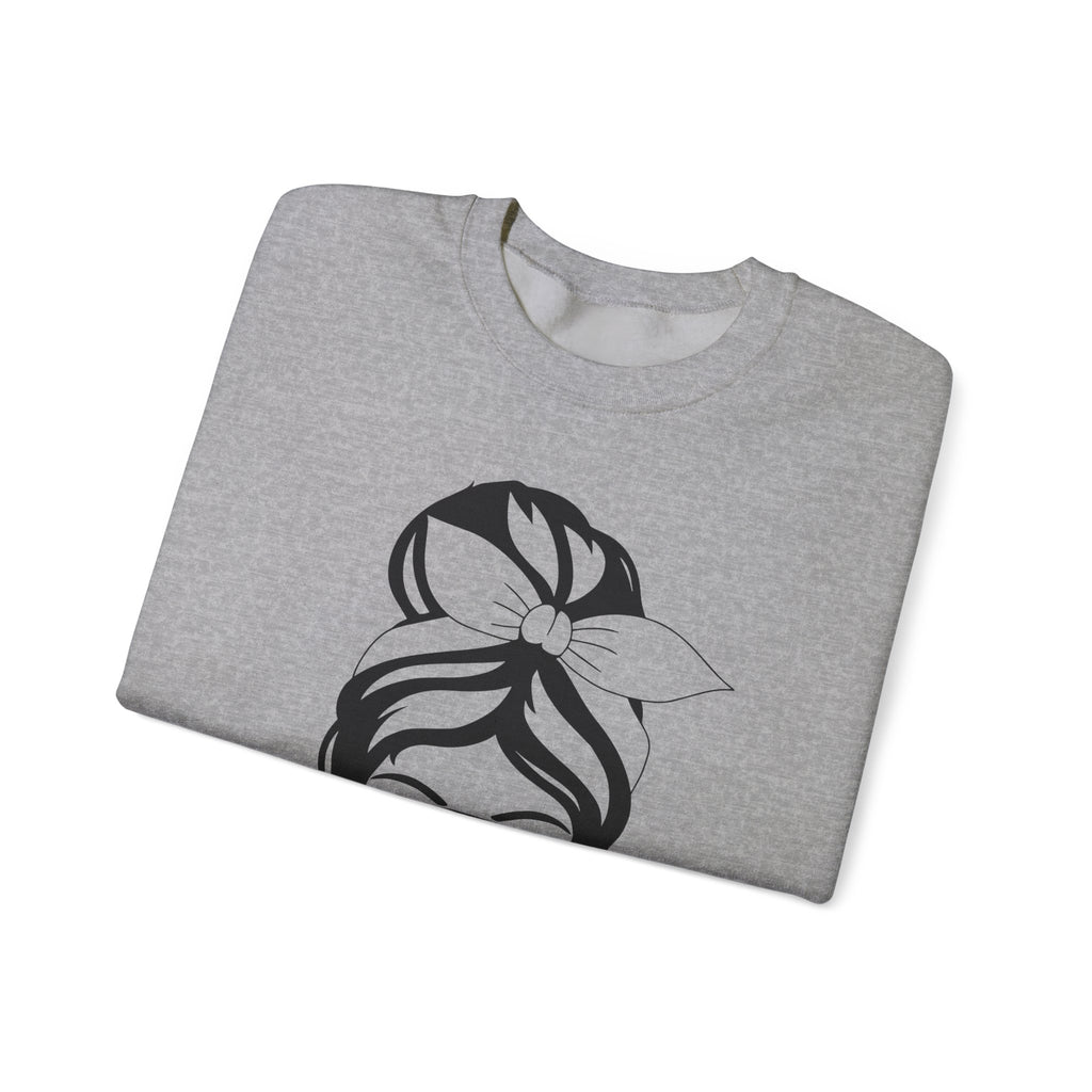 Hunting Life Graphic Sweatshirt – Messy Bun Bandana Ladies Crewneck