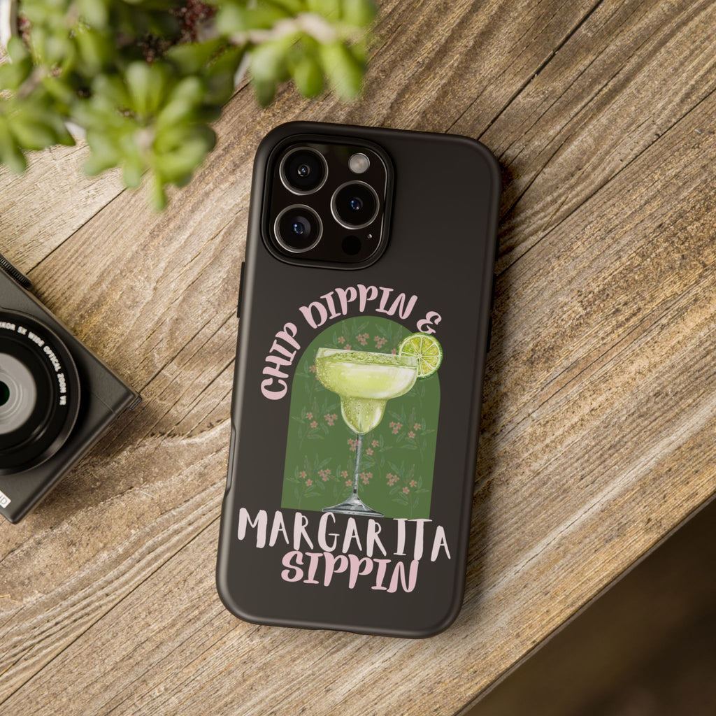 Margarita Sippin' Phone Case – 'Chip Dippin & Margarita Sippin' Cocktail Graphic