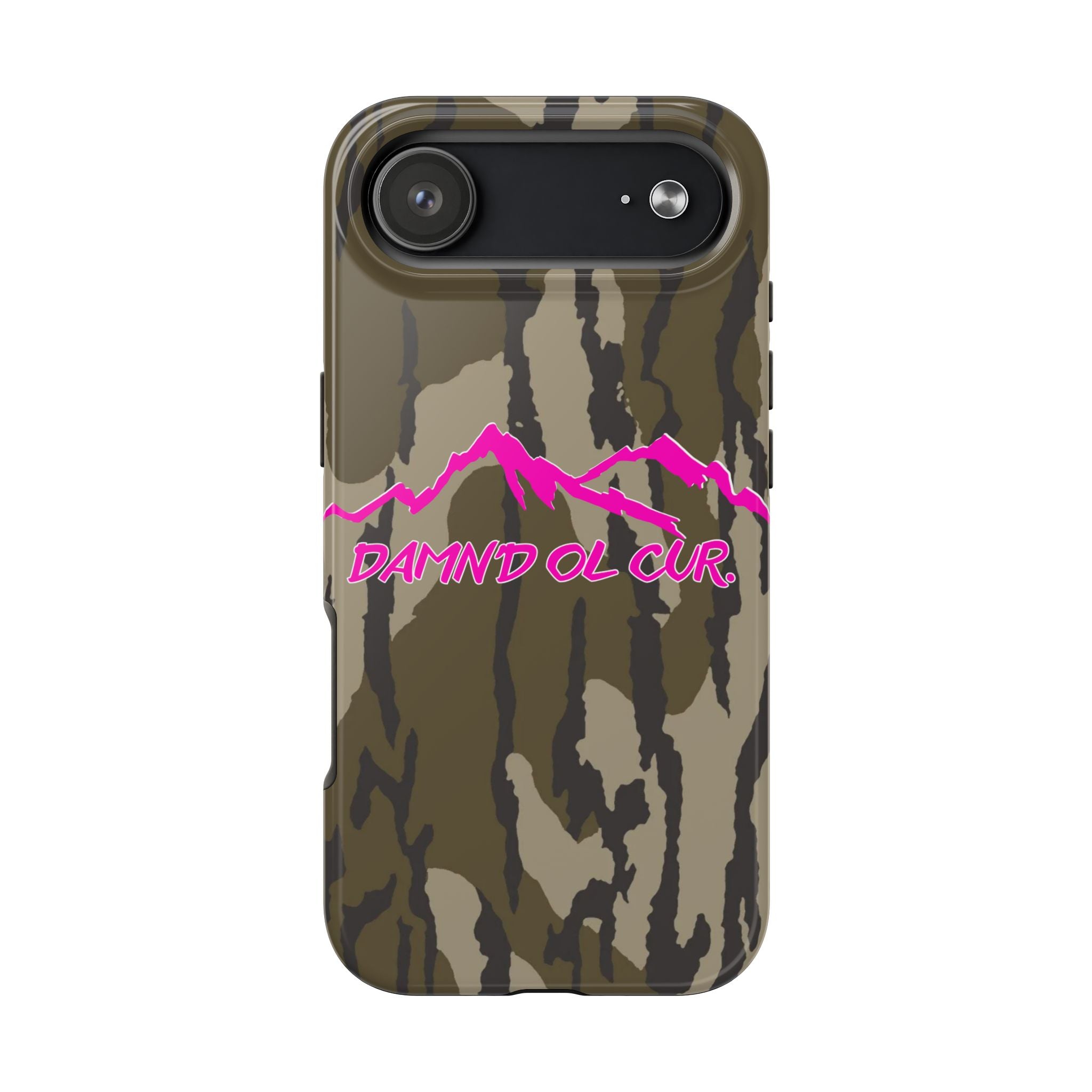 Camo 'Damnd Ol Cur' Tough Phone Case — Pink Mountain Protective Cover