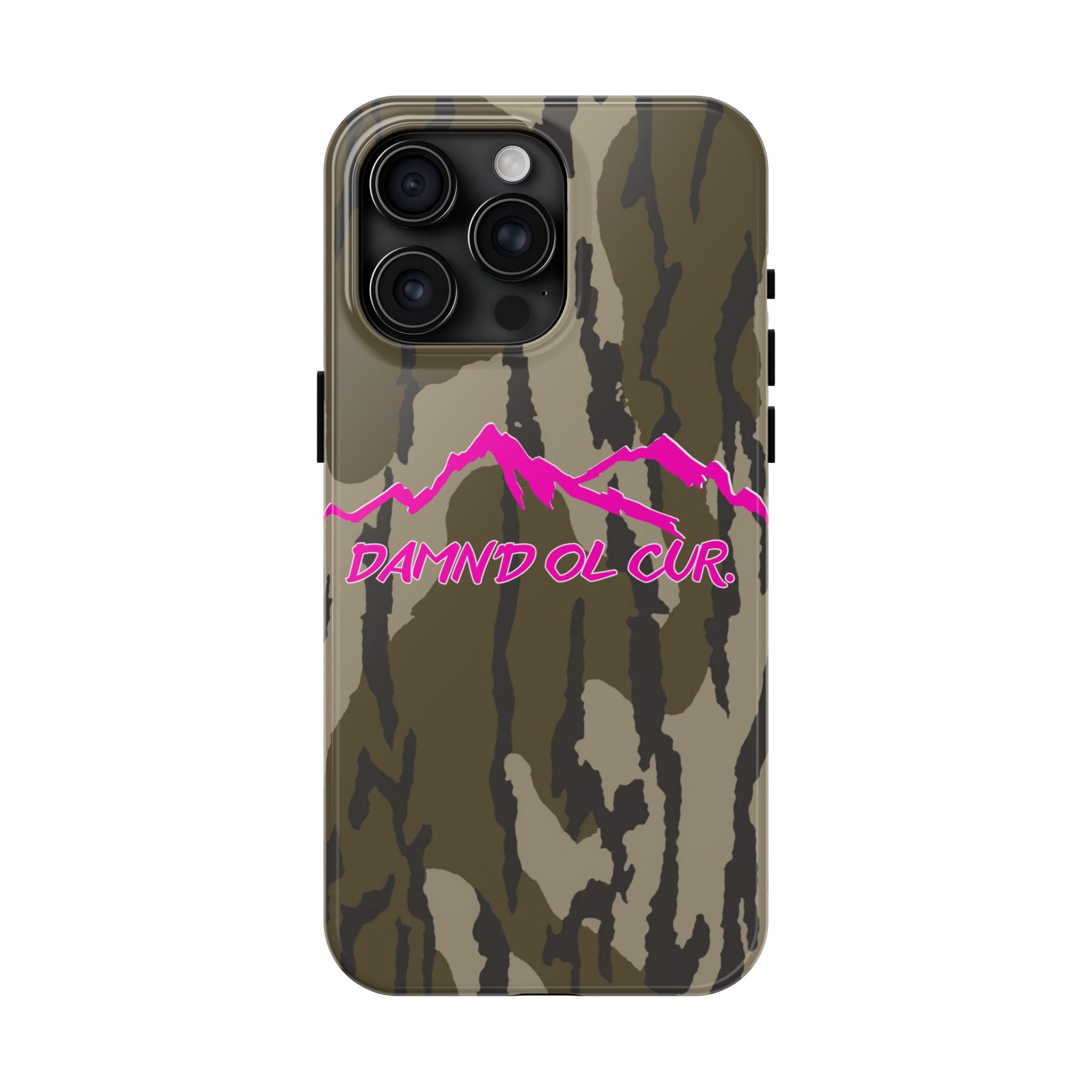Camo 'Damnd Ol Cur' Tough Phone Case — Pink Mountain Protective Cover
