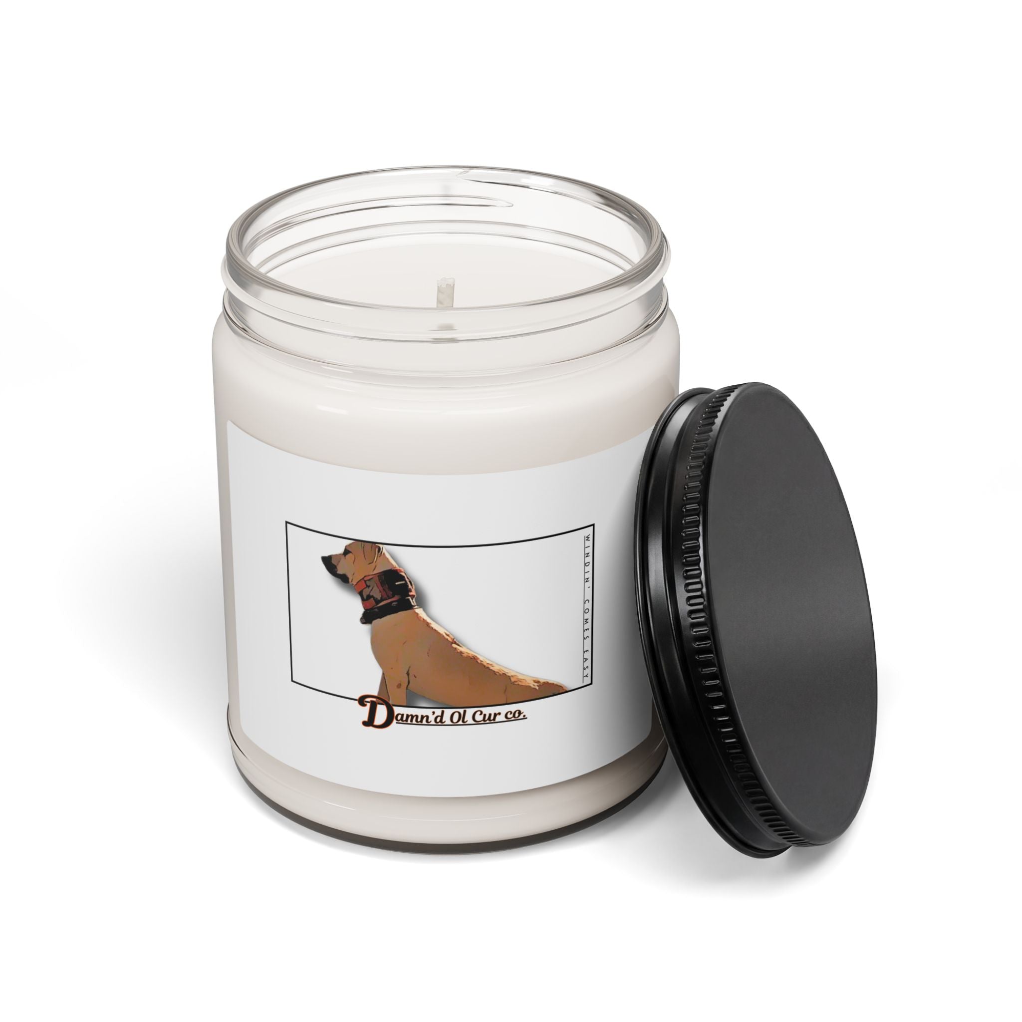Dog Lover Soy Candle — 'Damn'd Ol' Cur on' 9oz Scented Jar