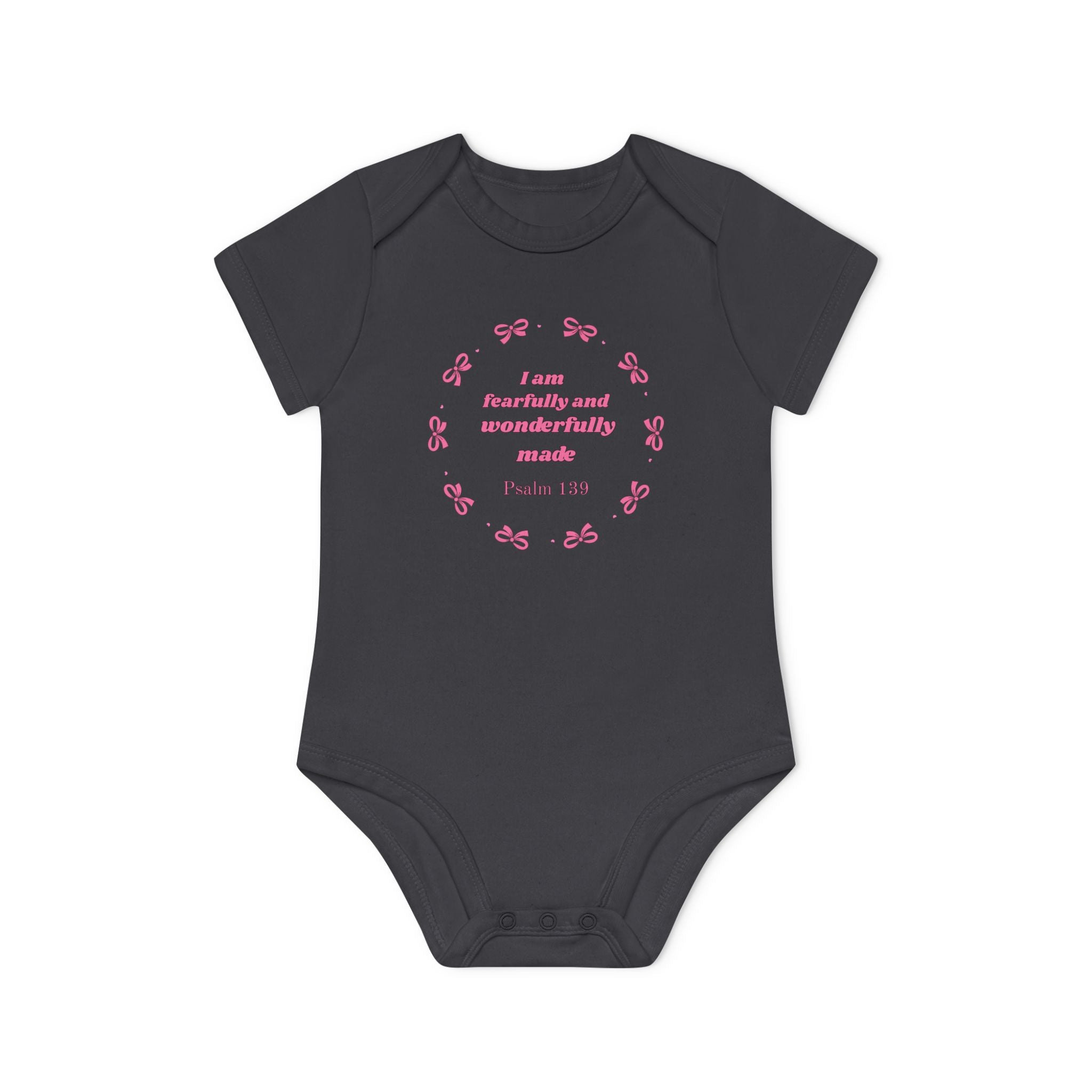 Baby Bodysuit - "I am fearfully and wonderfully made" Psalm 139 Christian Infant Onesie