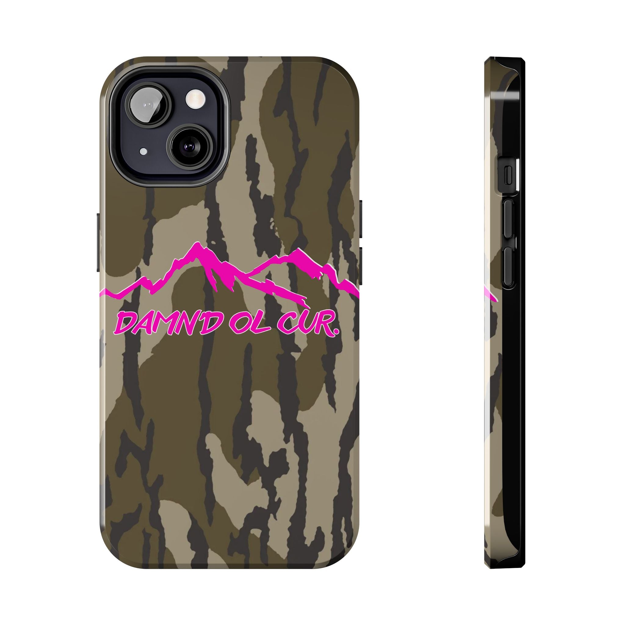 Camo 'Damnd Ol Cur' Tough Phone Case — Pink Mountain Protective Cover