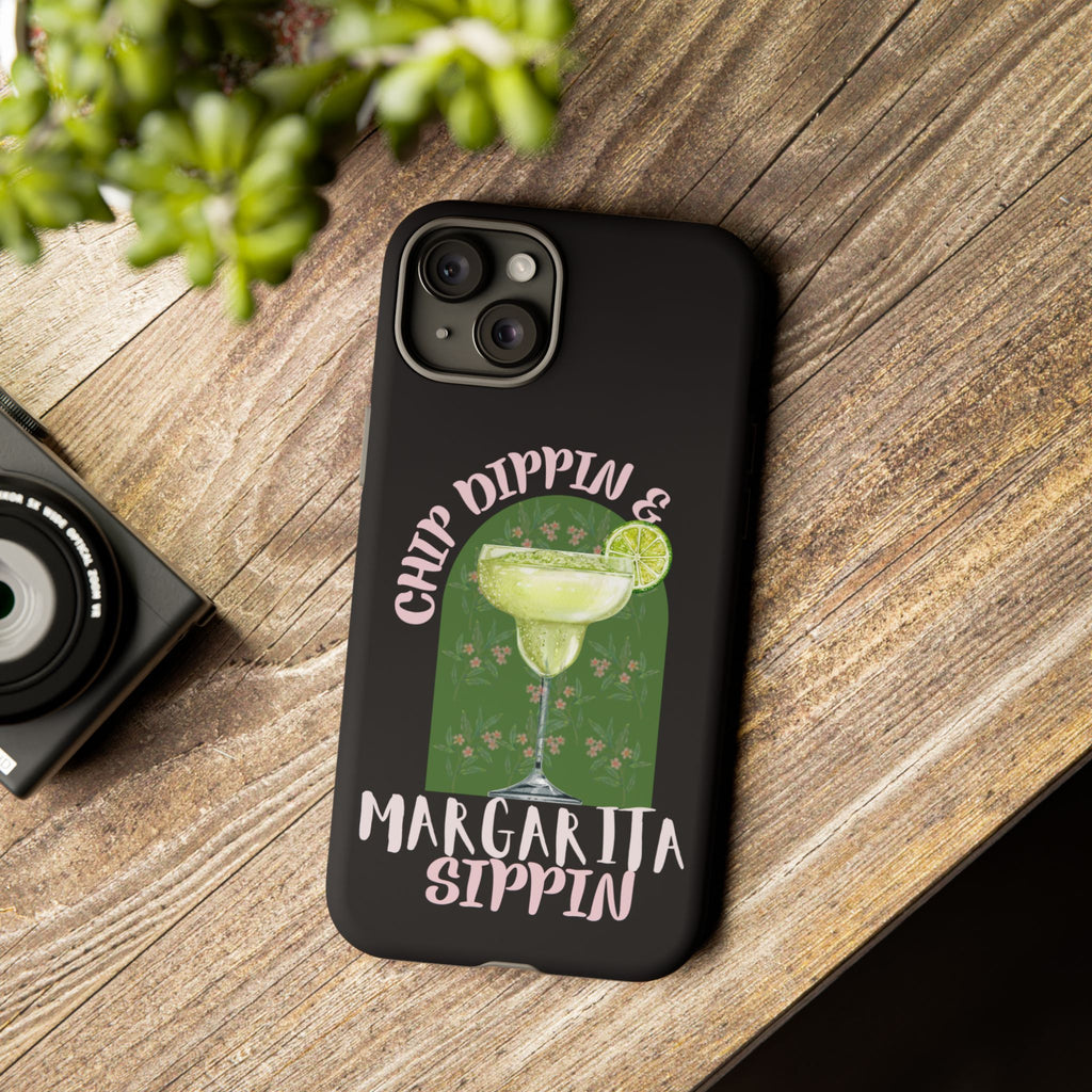 Margarita Sippin' Phone Case – 'Chip Dippin & Margarita Sippin' Cocktail Graphic