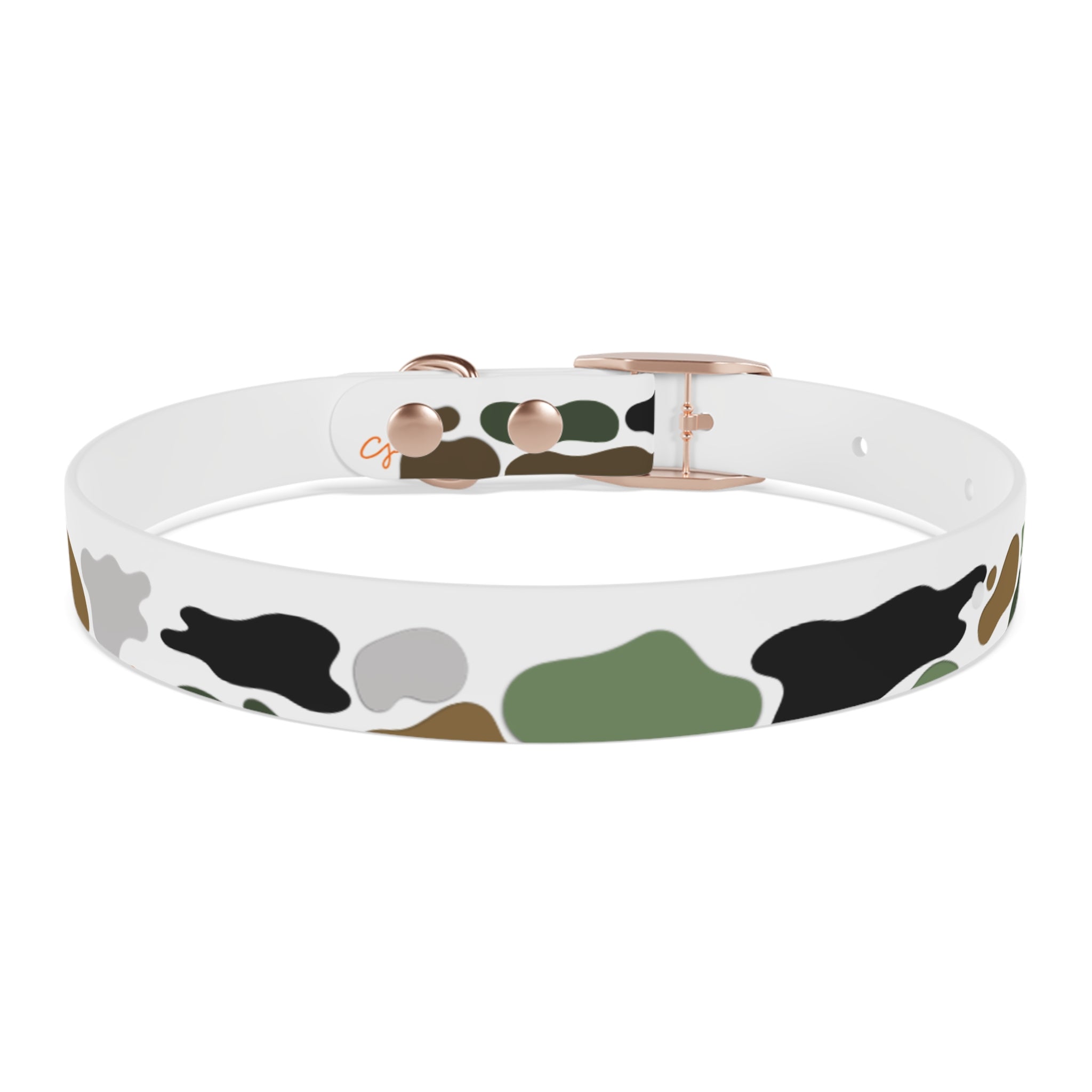 Camo Spots Dog Collar — Durable White Camouflage Pattern for Everyday Wear