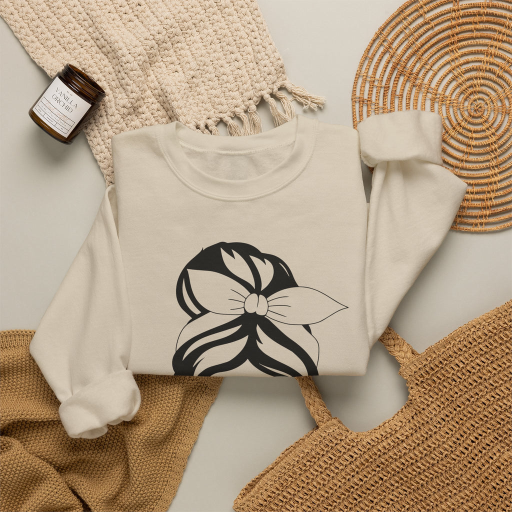 Hunting Life Graphic Sweatshirt – Messy Bun Bandana Ladies Crewneck