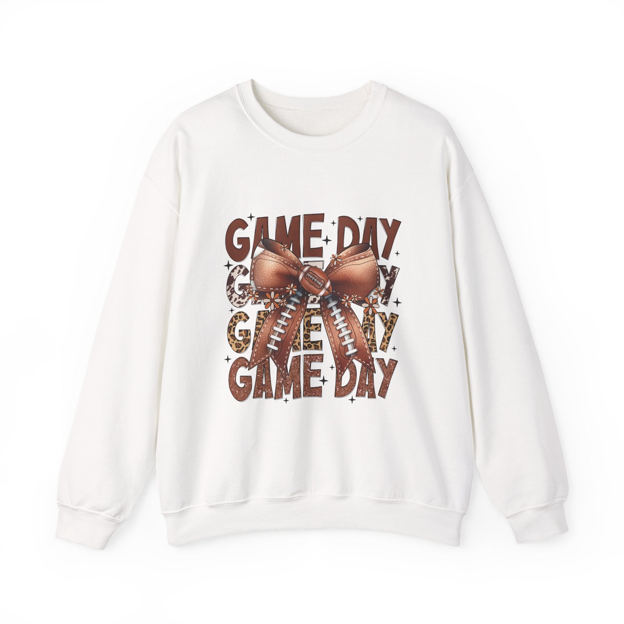 Game Day Football Bow Crewneck Sweatshirt
