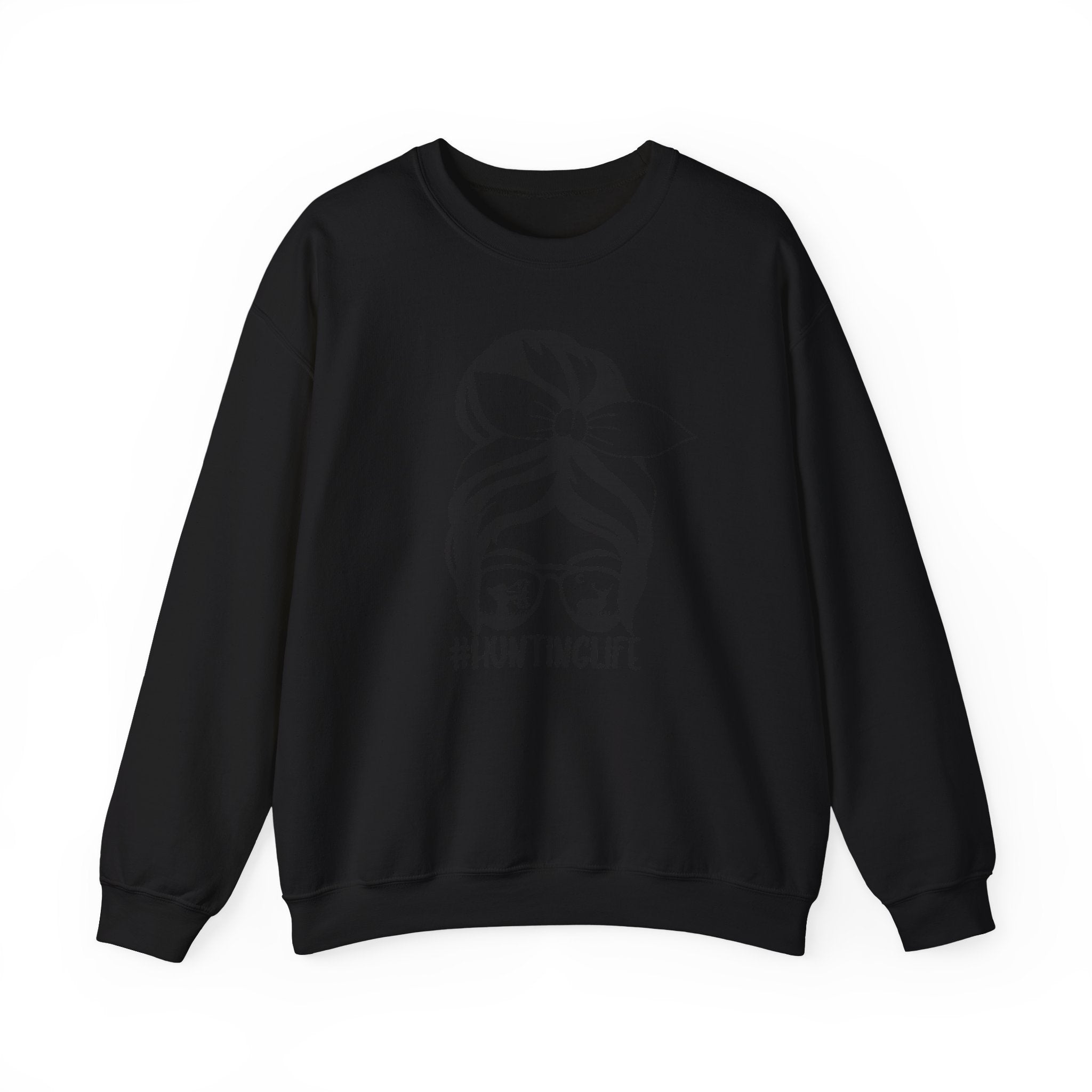 Hunting Life Graphic Sweatshirt – Messy Bun Bandana Ladies Crewneck