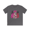 Kids Halloween Leopard Print Ghosts T-Shirt – Pink Bow Spooky Tee for Girls