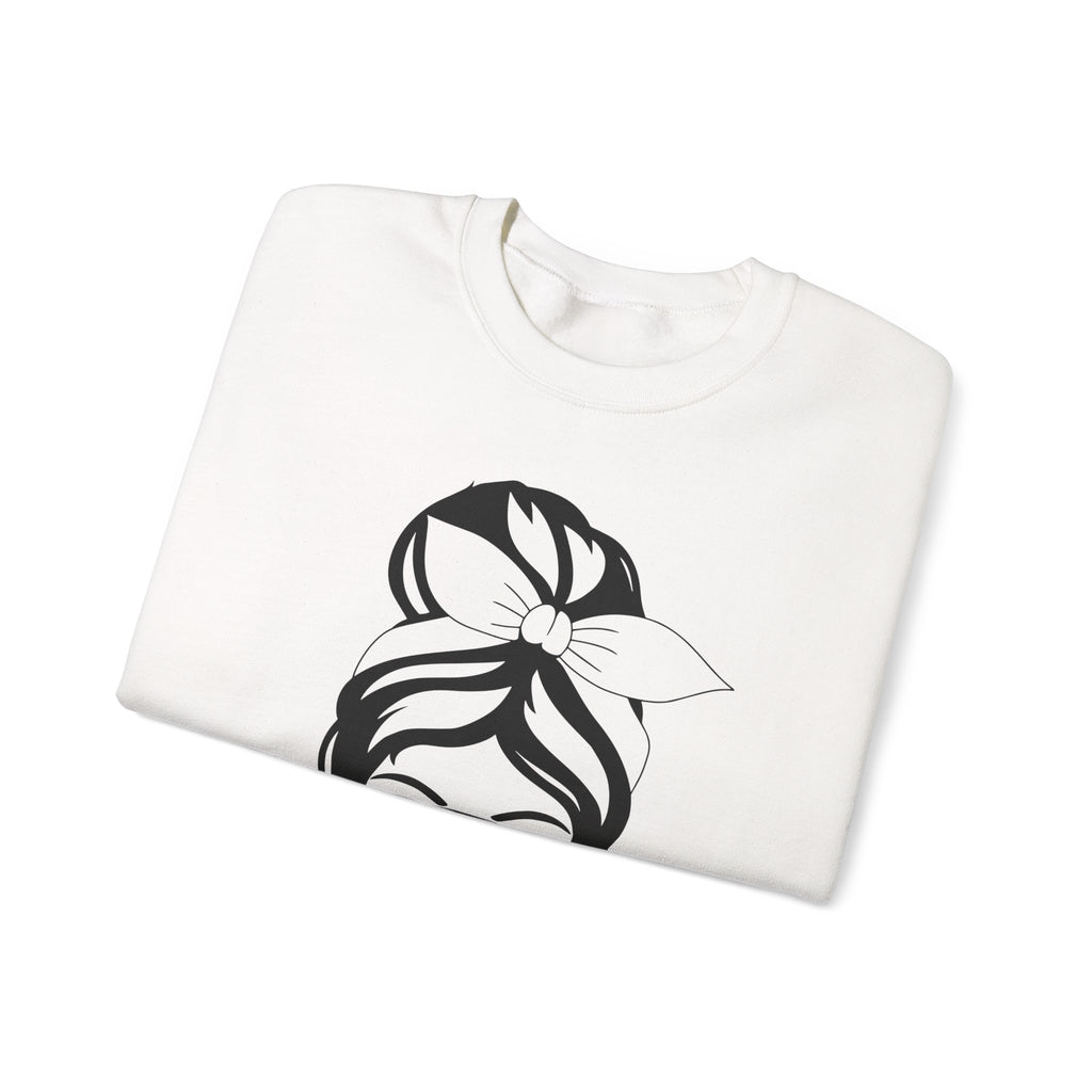 Hunting Life Graphic Sweatshirt – Messy Bun Bandana Ladies Crewneck