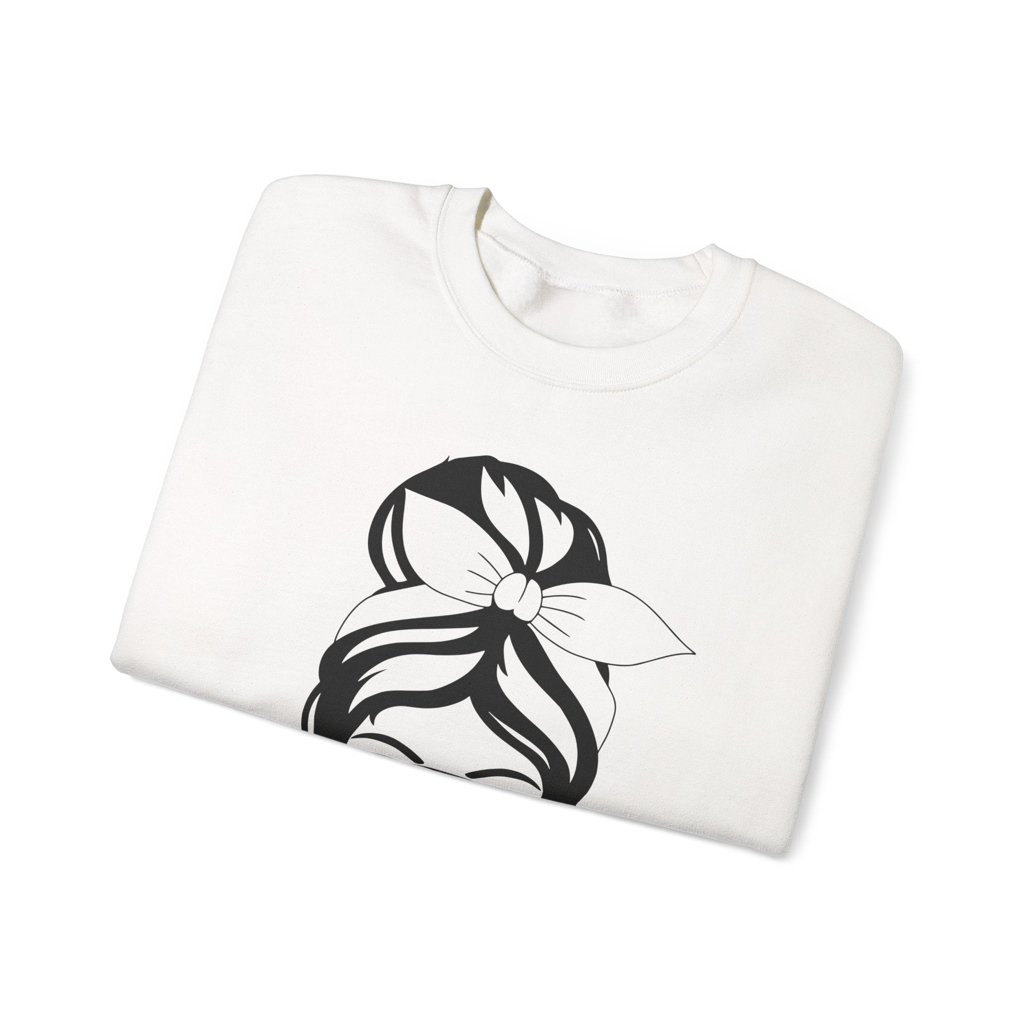 Hunting Life Graphic Sweatshirt – Messy Bun Bandana Ladies Crewneck