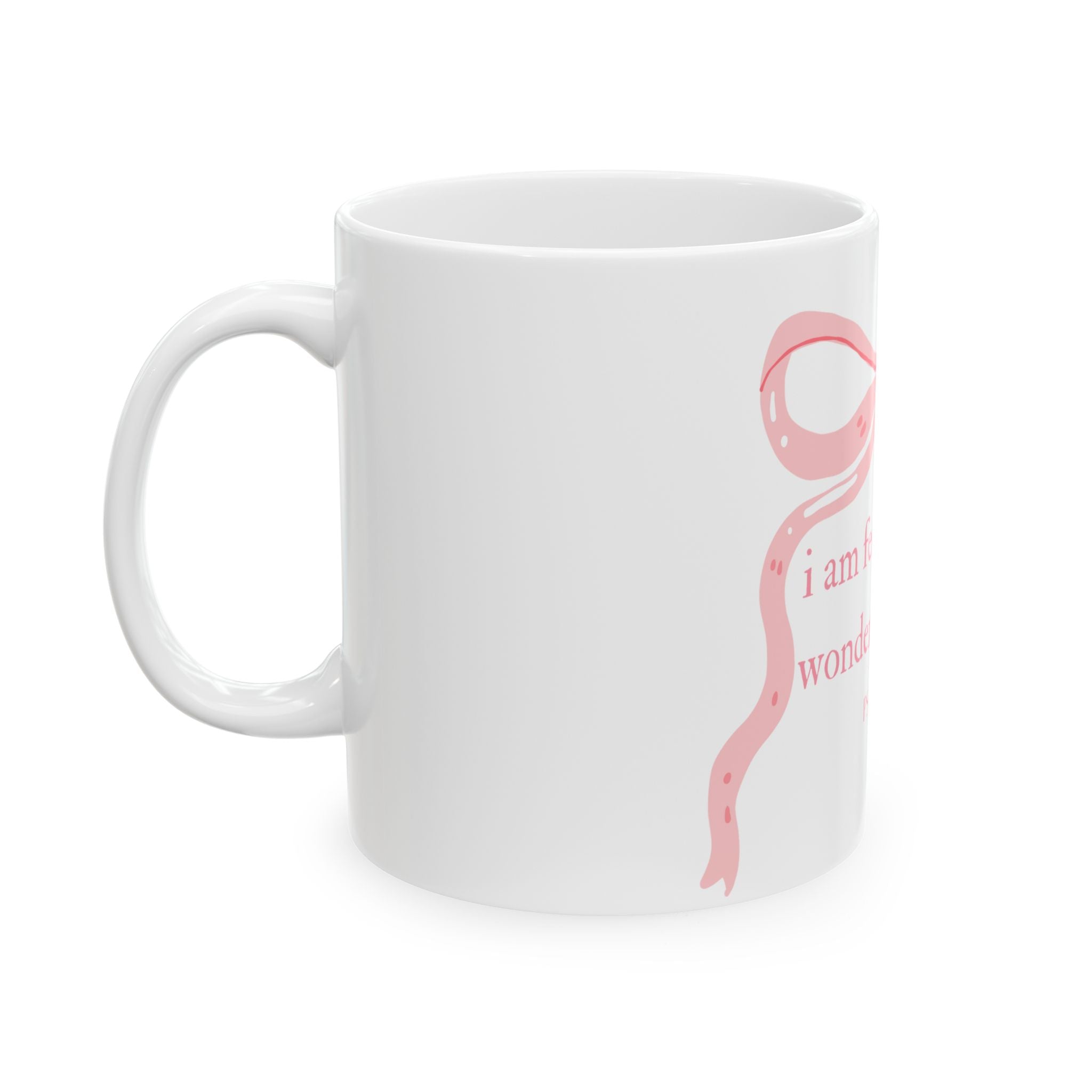 Psalm 139 Pink Ribbon Ceramic Mug — "I Am Fearfully and Wonderfully Made" Inspirational Coffee Cup