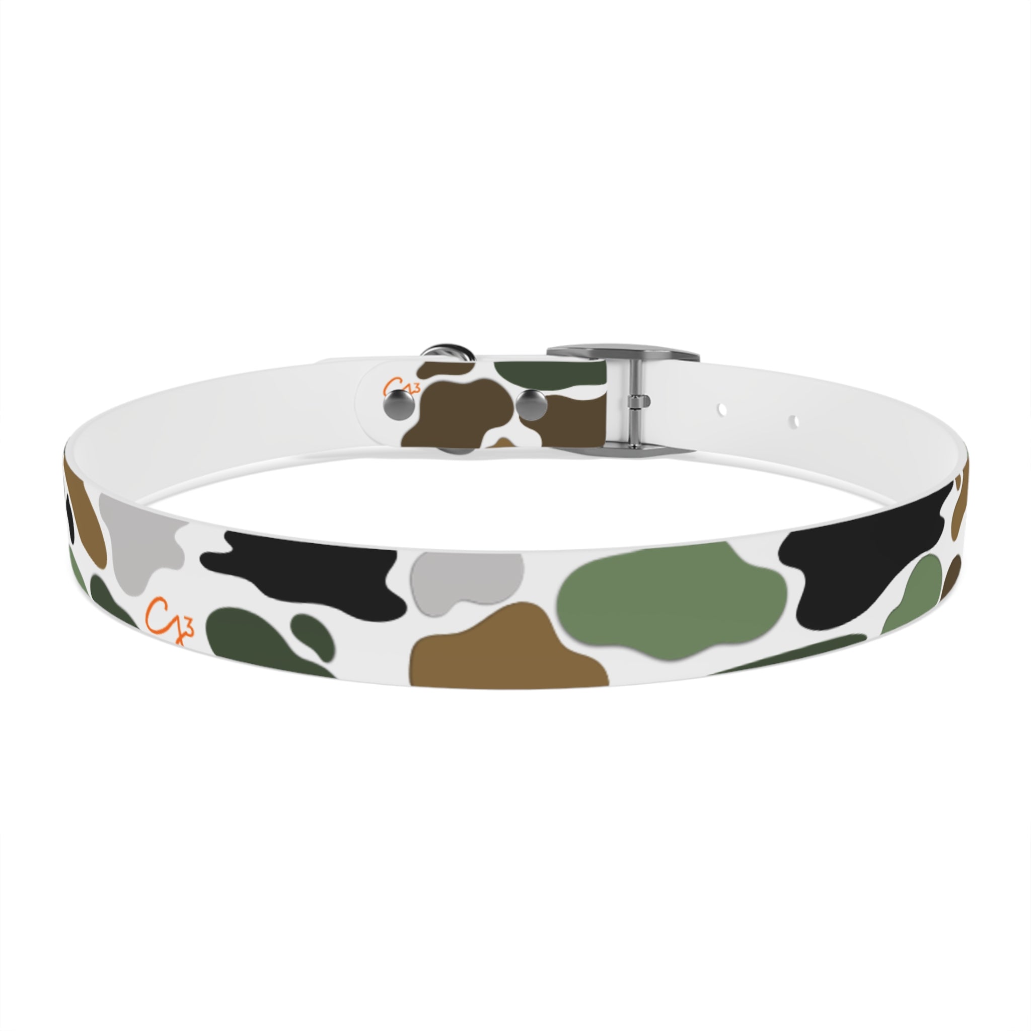 Camo Spots Dog Collar — Durable White Camouflage Pattern for Everyday Wear