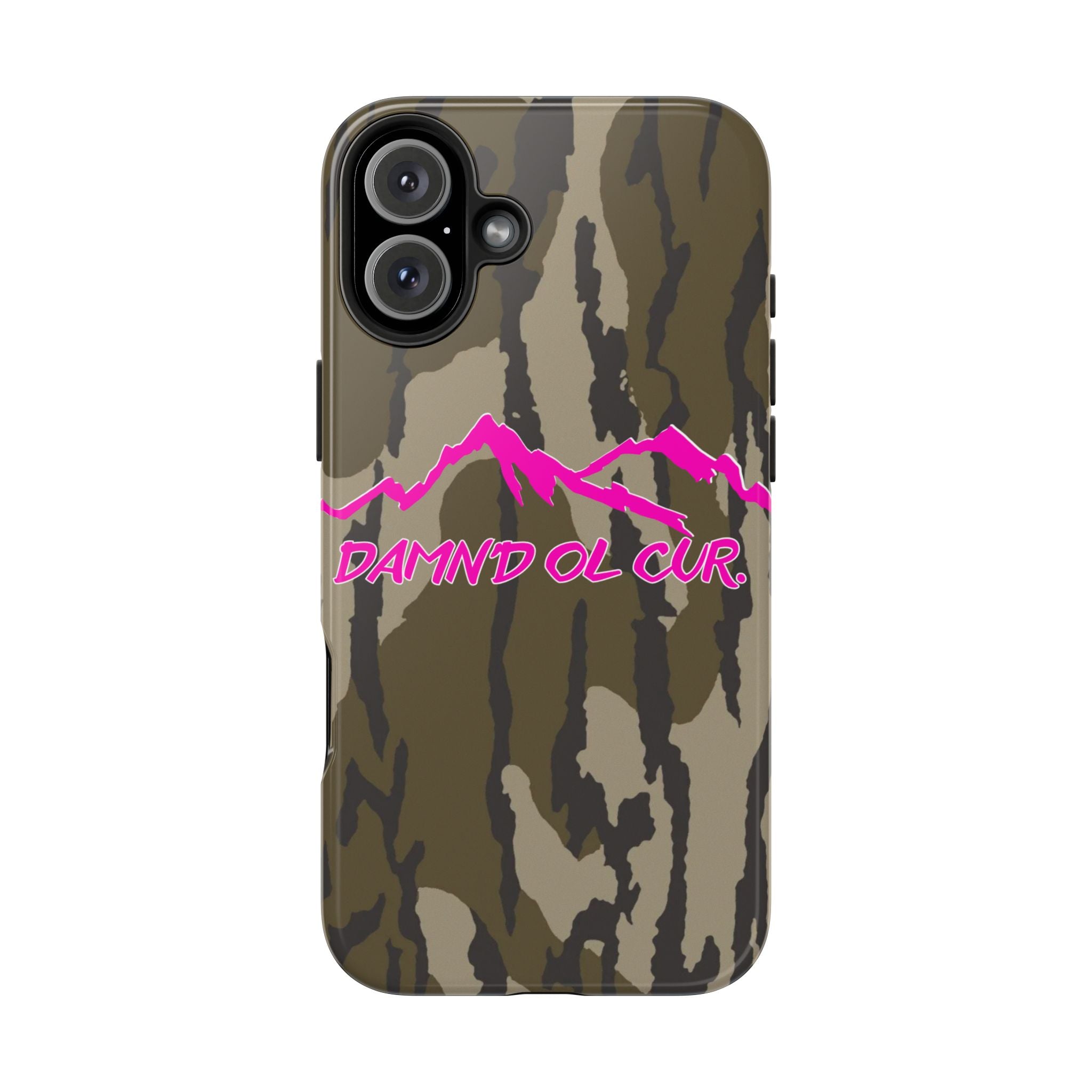Camo 'Damnd Ol Cur' Tough Phone Case — Pink Mountain Protective Cover