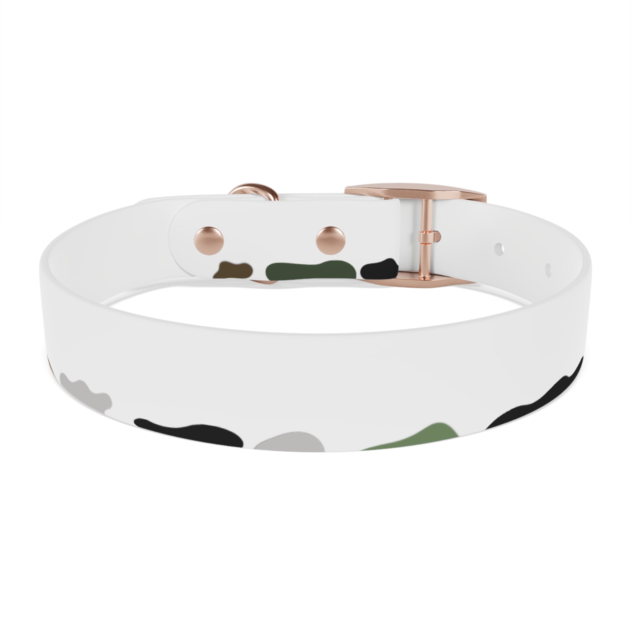 Camo Spots Dog Collar — Durable White Camouflage Pattern for Everyday Wear