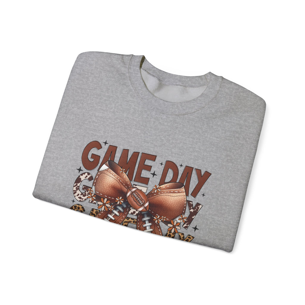 Game Day Football Bow Crewneck Sweatshirt