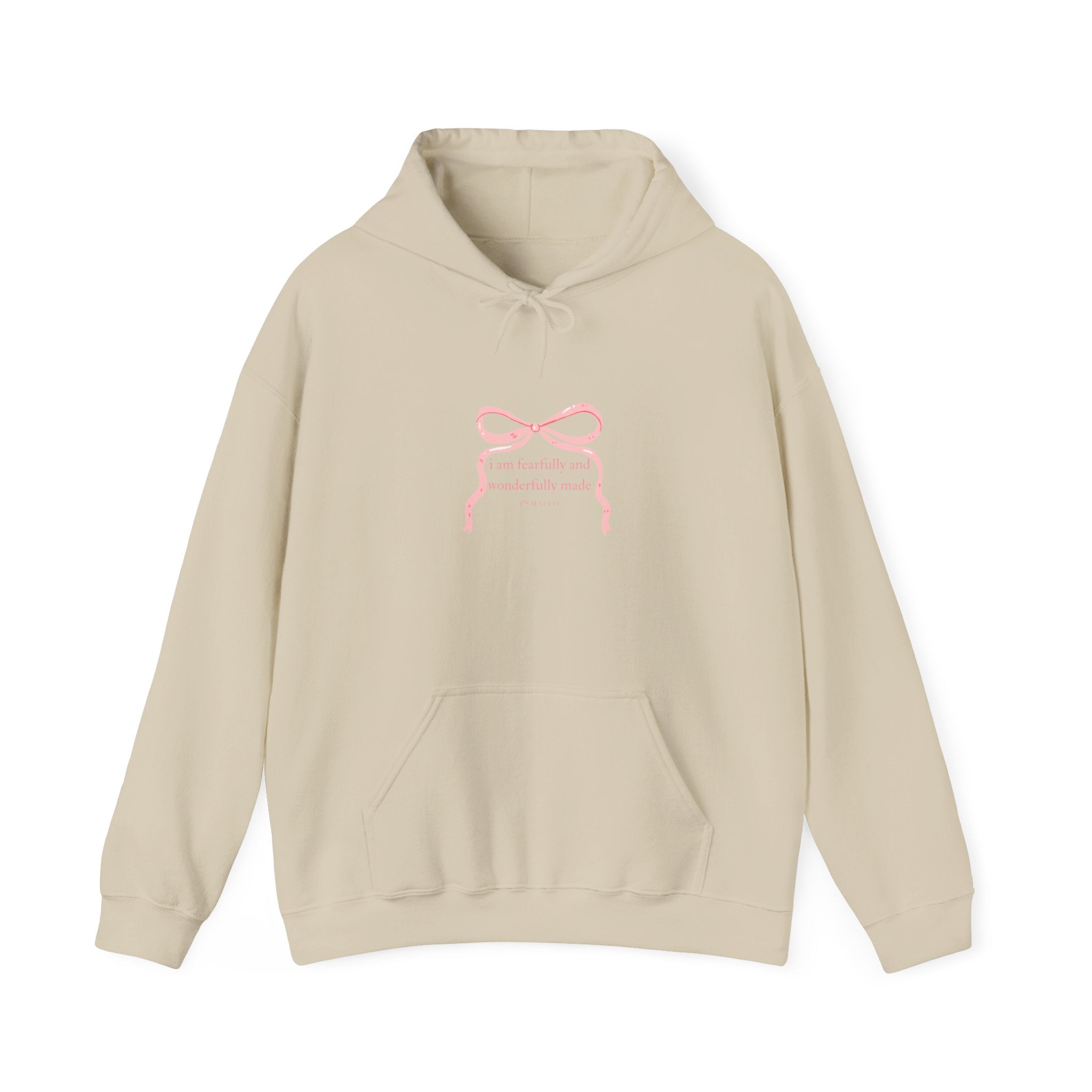 Pink Ribbon Minimal Hoodie – Psalm 139Cozy Pullover