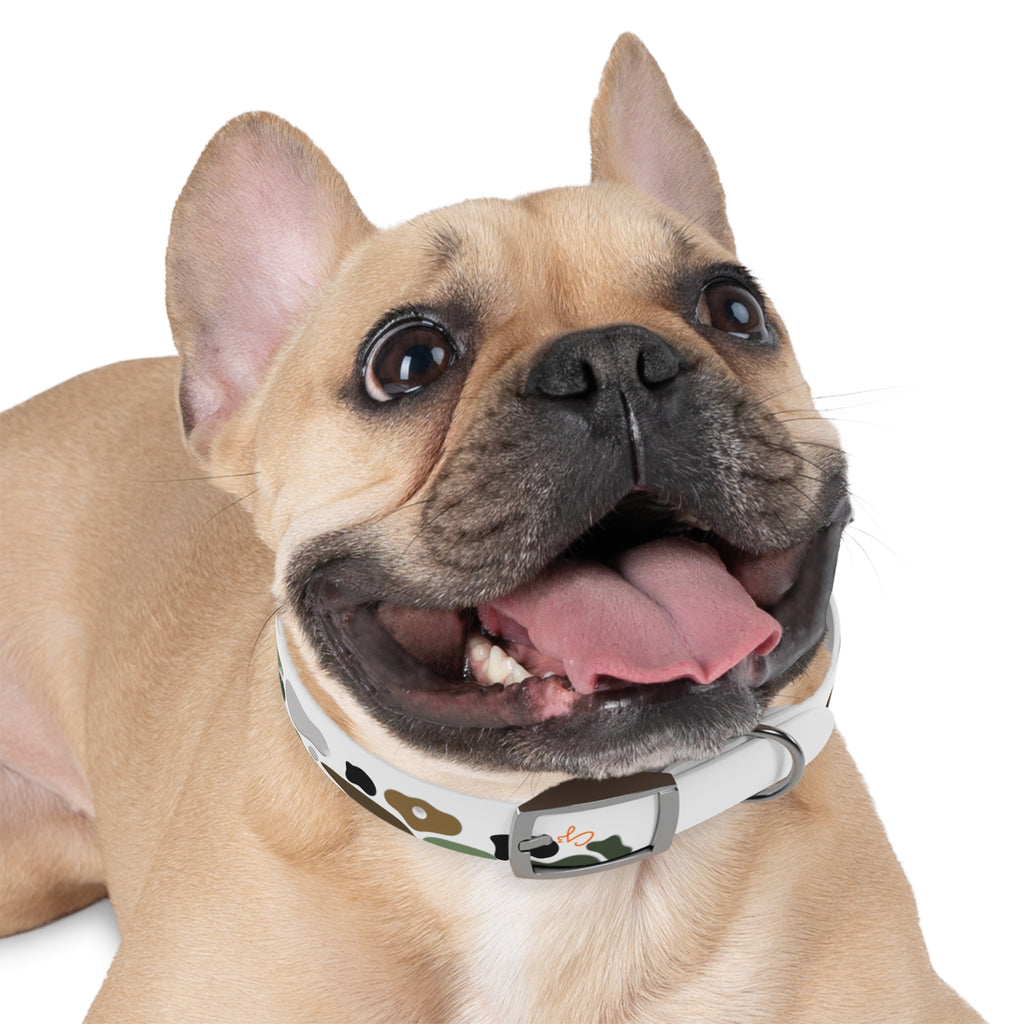 Camo Spots Dog Collar — Durable White Camouflage Pattern for Everyday Wear