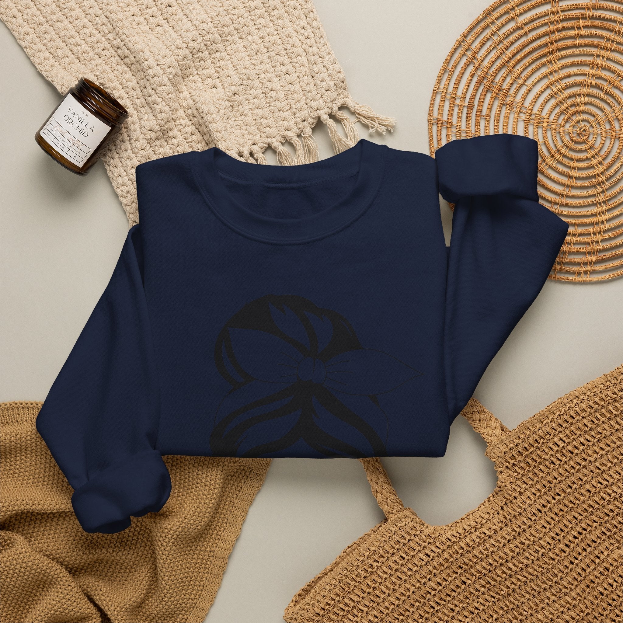 Hunting Life Graphic Sweatshirt – Messy Bun Bandana Ladies Crewneck