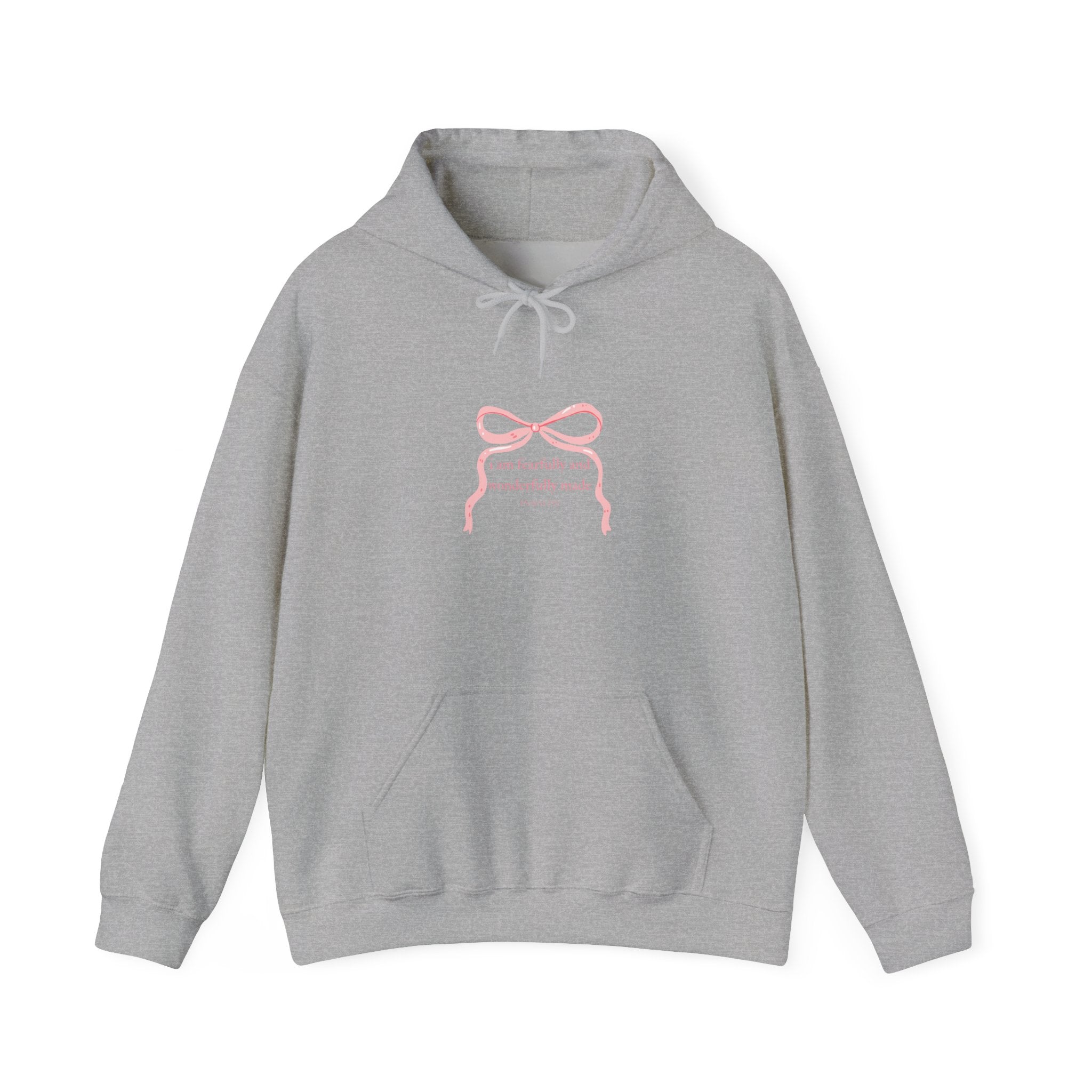 Pink Ribbon Minimal Hoodie – Psalm 139Cozy Pullover