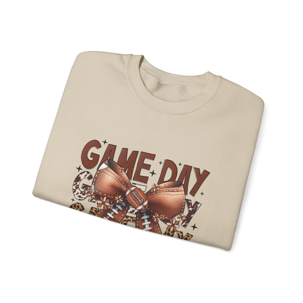 Game Day Football Bow Crewneck Sweatshirt