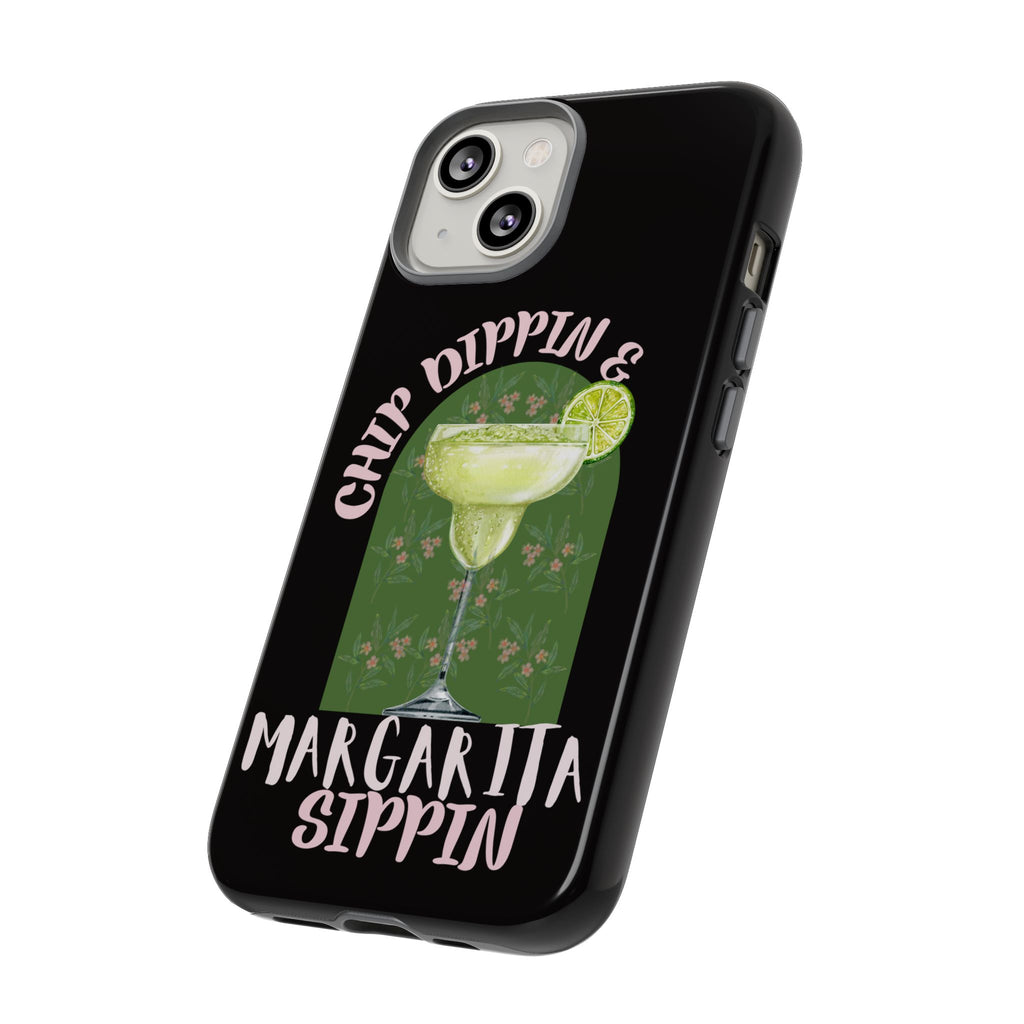 Margarita Sippin' Phone Case – 'Chip Dippin & Margarita Sippin' Cocktail Graphic