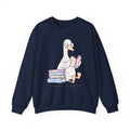 Reading Goose Sweatshirt — "I'd Rather Be Reading" Cozy Book Lover Crewneck