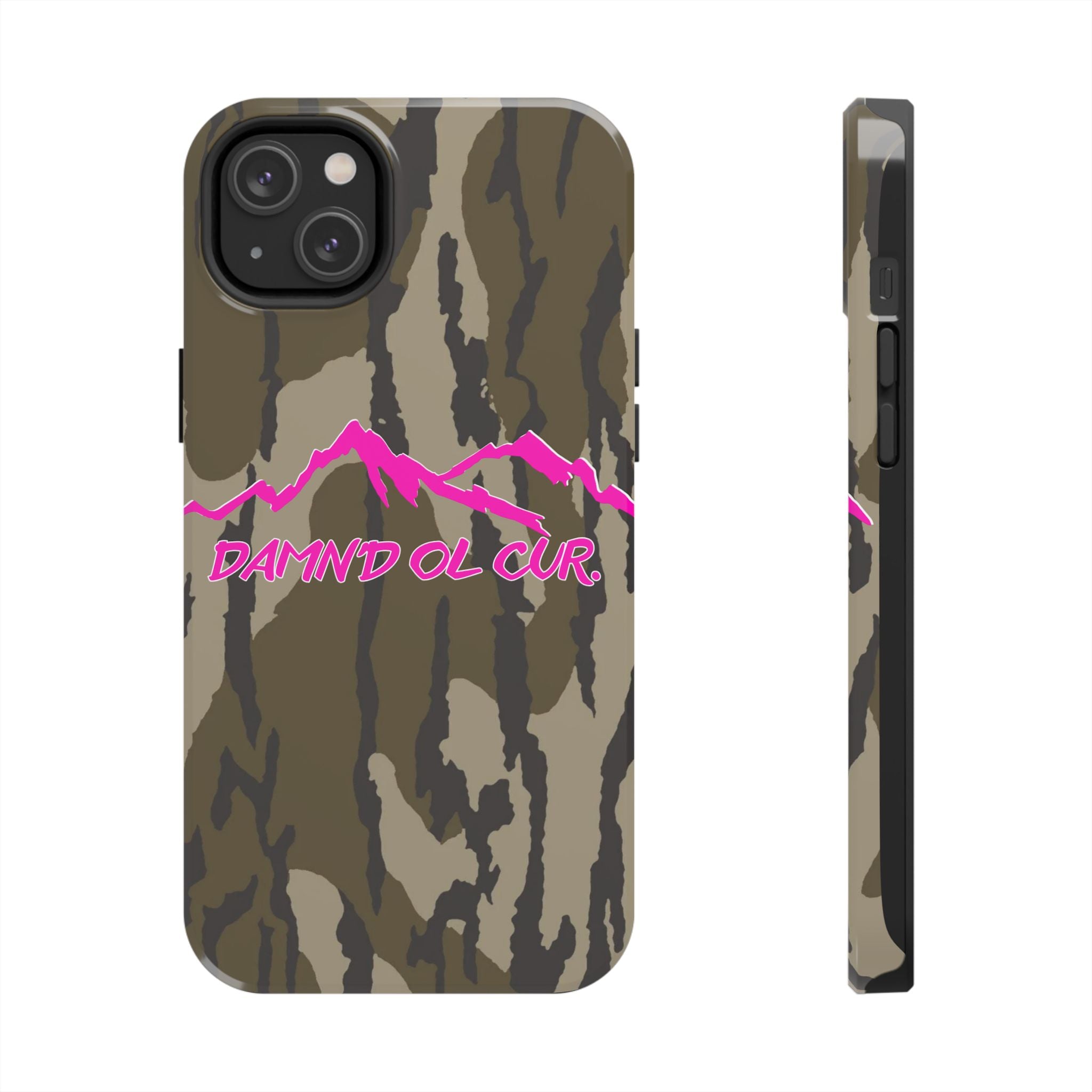 Camo 'Damnd Ol Cur' Tough Phone Case — Pink Mountain Protective Cover
