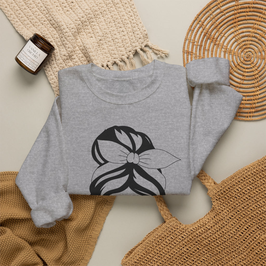 Hunting Life Graphic Sweatshirt – Messy Bun Bandana Ladies Crewneck