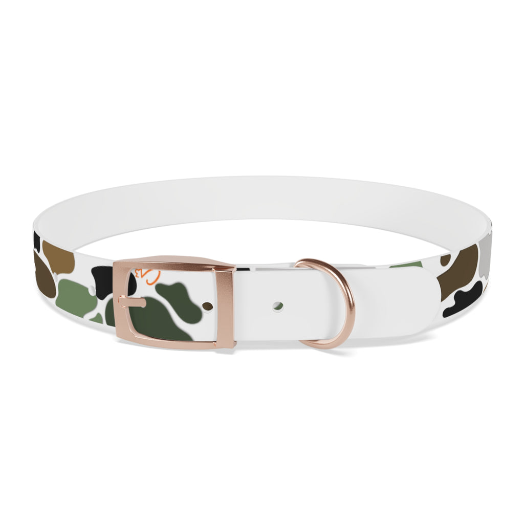 Camo Spots Dog Collar — Durable White Camouflage Pattern for Everyday Wear