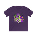 Kids Halloween Ghost Tee — Cute Purple & Green Ghosts Graphic Shirt