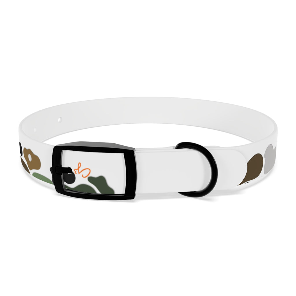 Camo Spots Dog Collar — Durable White Camouflage Pattern for Everyday Wear