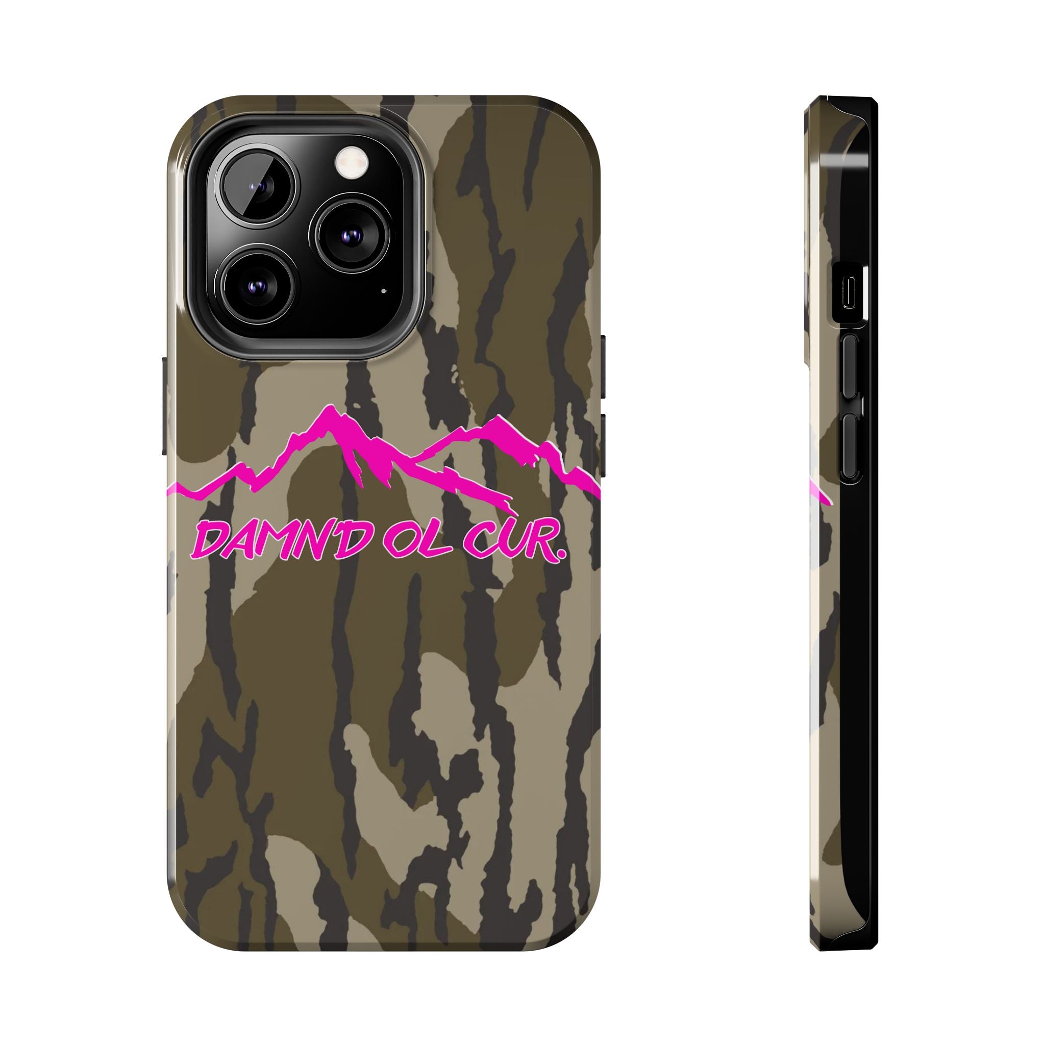 Camo 'Damnd Ol Cur' Tough Phone Case — Pink Mountain Protective Cover