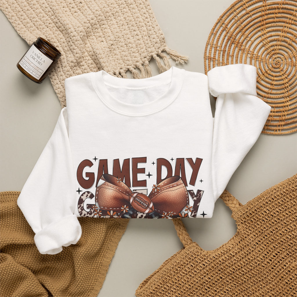 Game Day Football Bow Crewneck Sweatshirt
