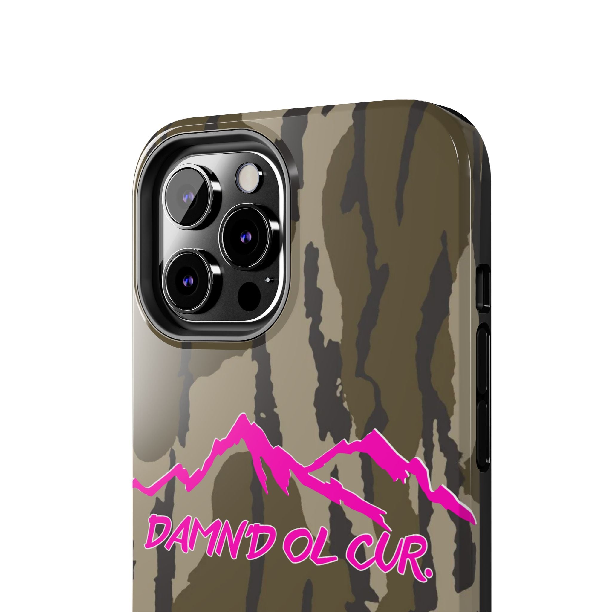 Camo 'Damnd Ol Cur' Tough Phone Case — Pink Mountain Protective Cover