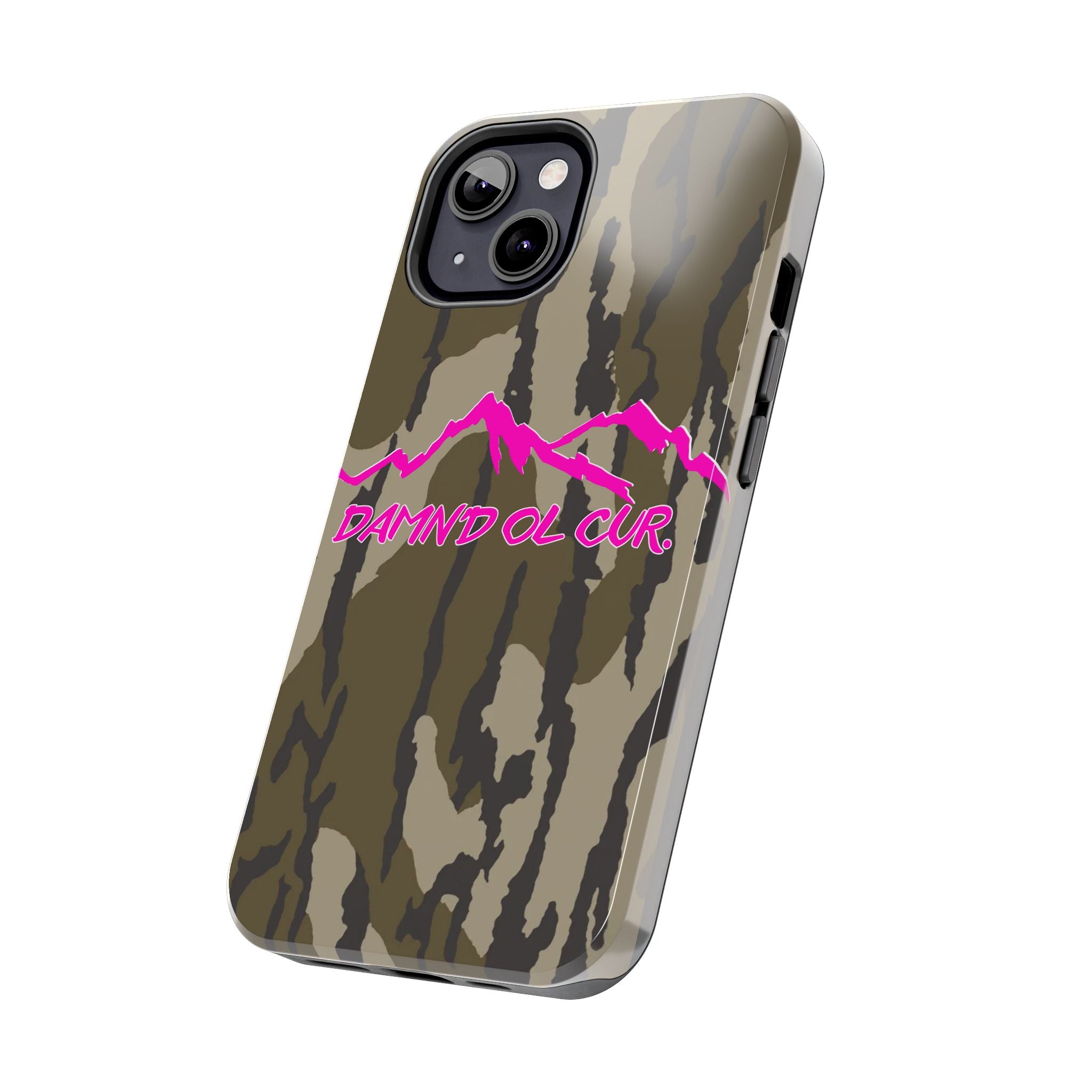Camo 'Damnd Ol Cur' Tough Phone Case — Pink Mountain Protective Cover