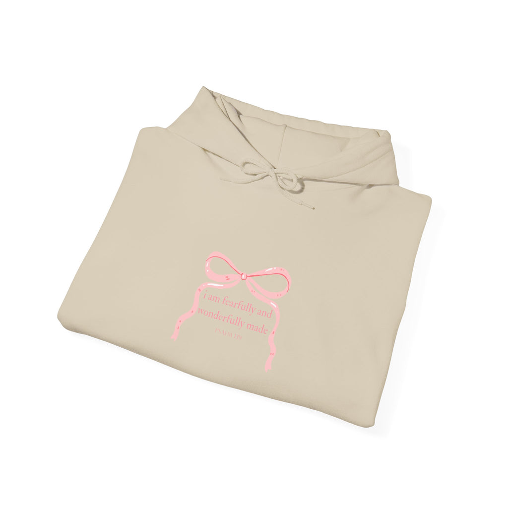 Pink Ribbon Minimal Hoodie – Psalm 139Cozy Pullover