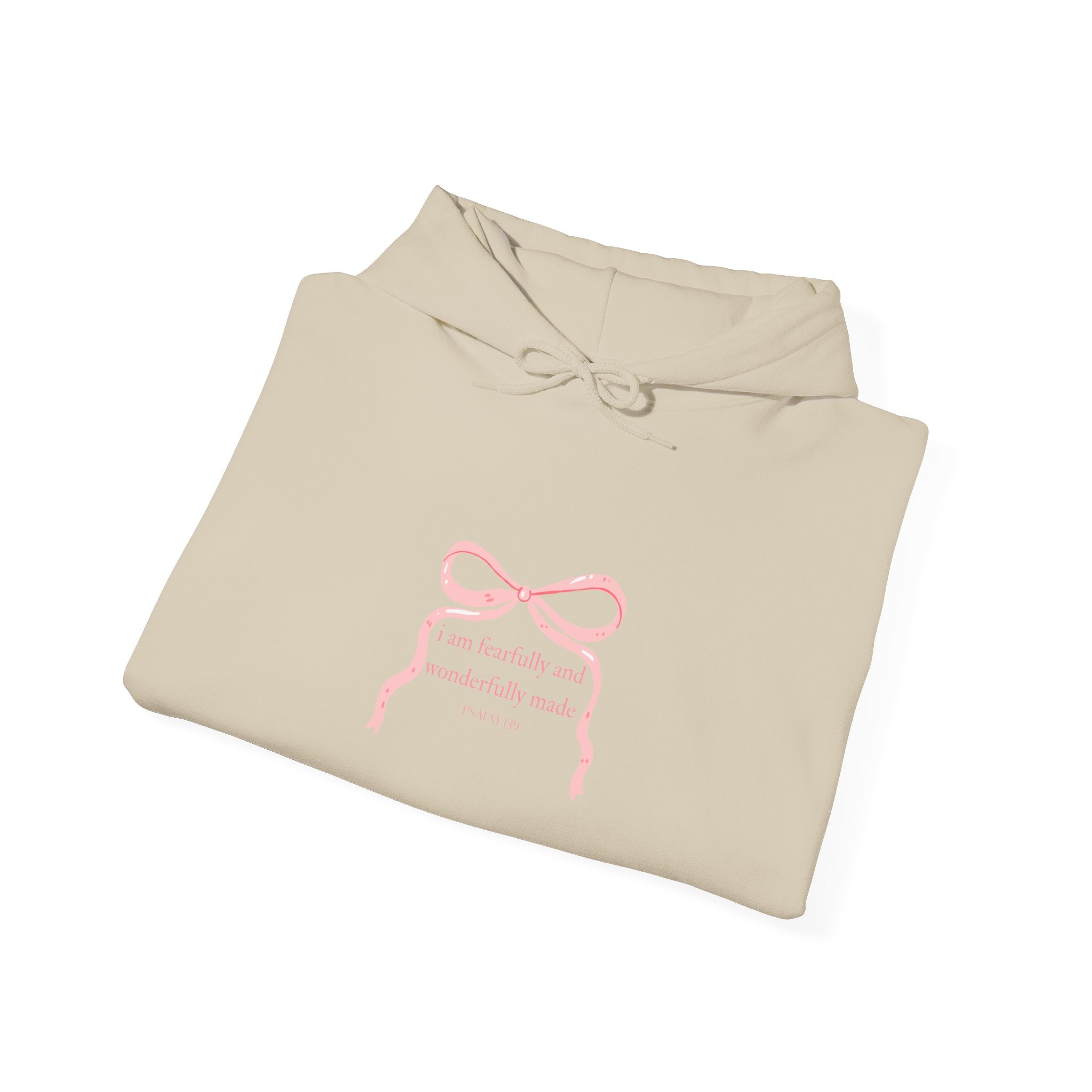 Pink Ribbon Minimal Hoodie – Psalm 139Cozy Pullover