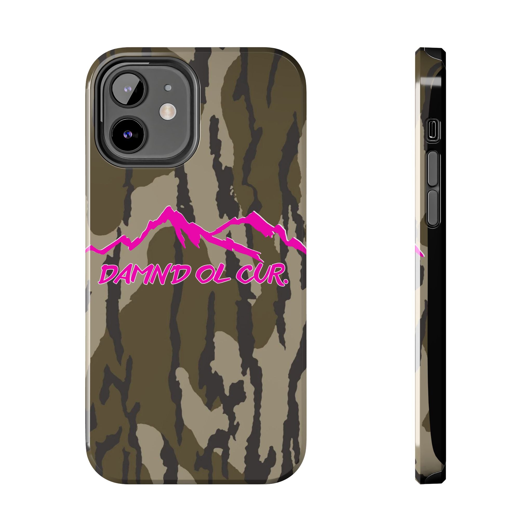 Camo 'Damnd Ol Cur' Tough Phone Case — Pink Mountain Protective Cover
