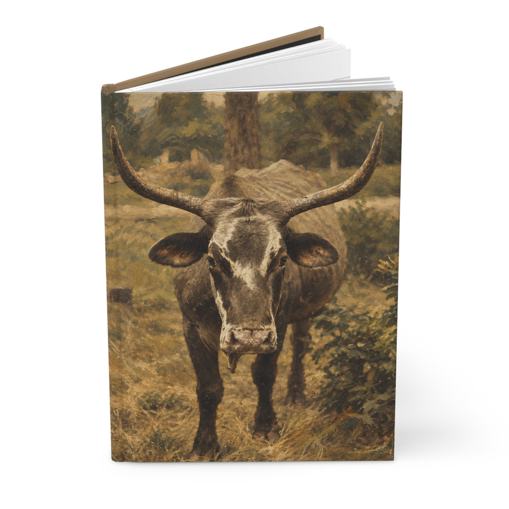 Longhorn Bull Hardcover Journal — Rustic Farmhouse Lined Notebook