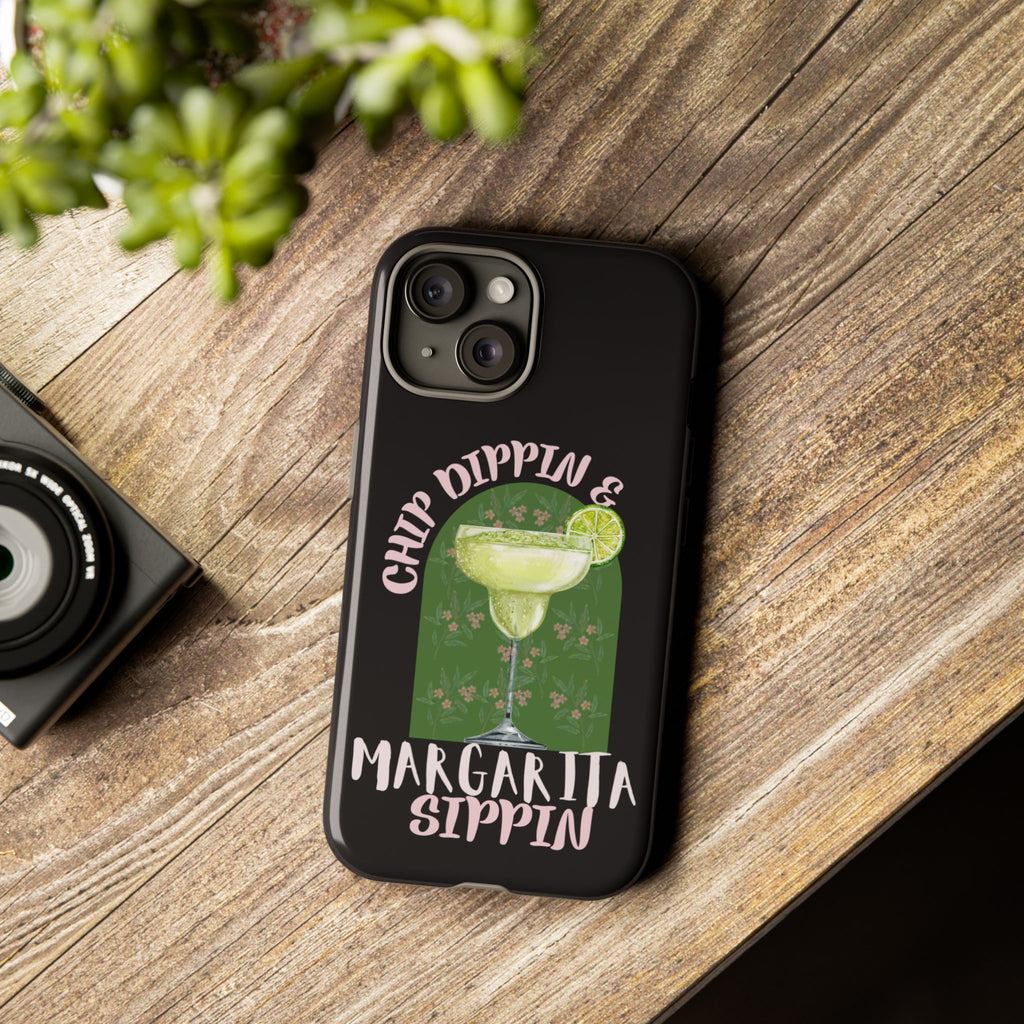 Margarita Sippin' Phone Case – 'Chip Dippin & Margarita Sippin' Cocktail Graphic