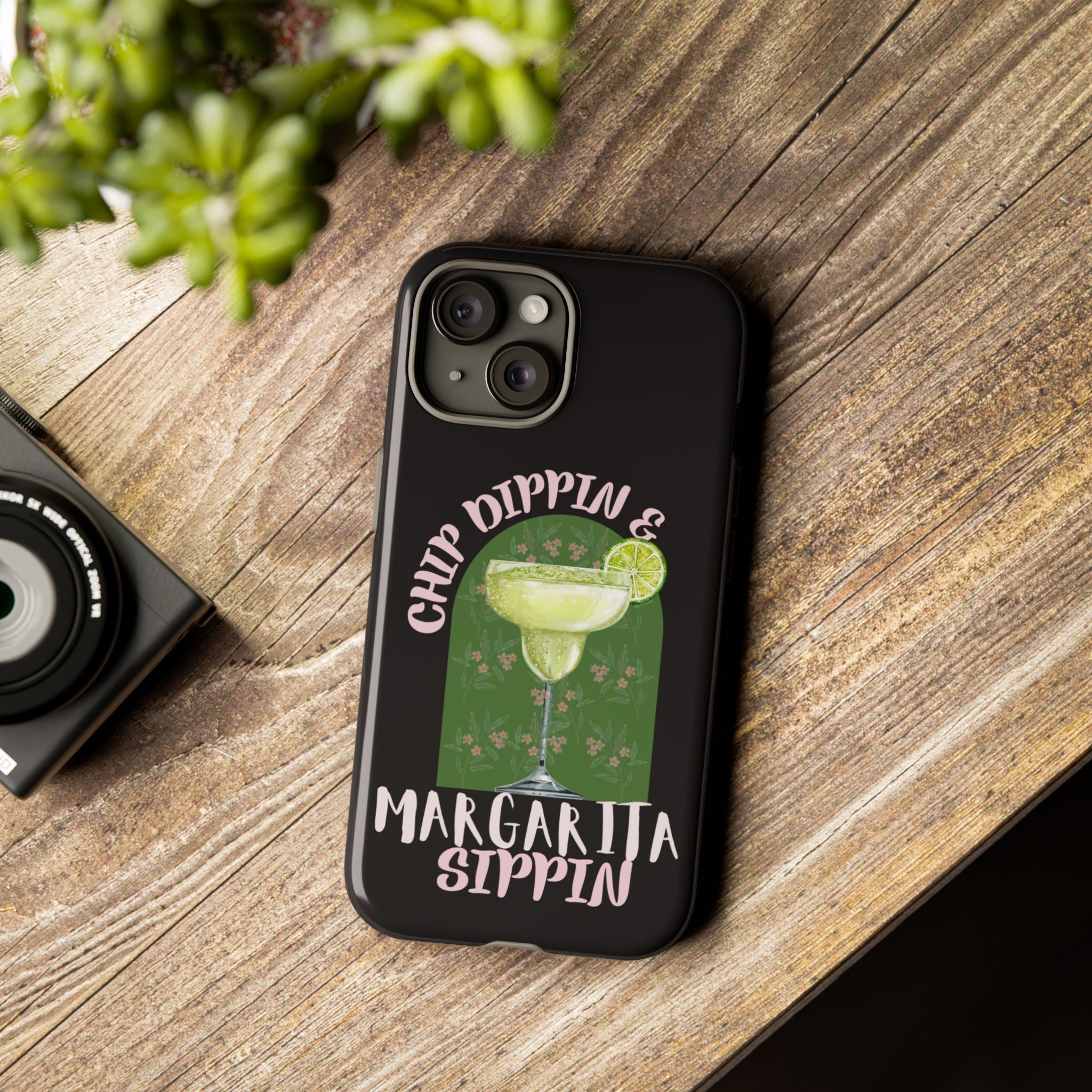 Margarita Sippin' Phone Case – 'Chip Dippin & Margarita Sippin' Cocktail Graphic