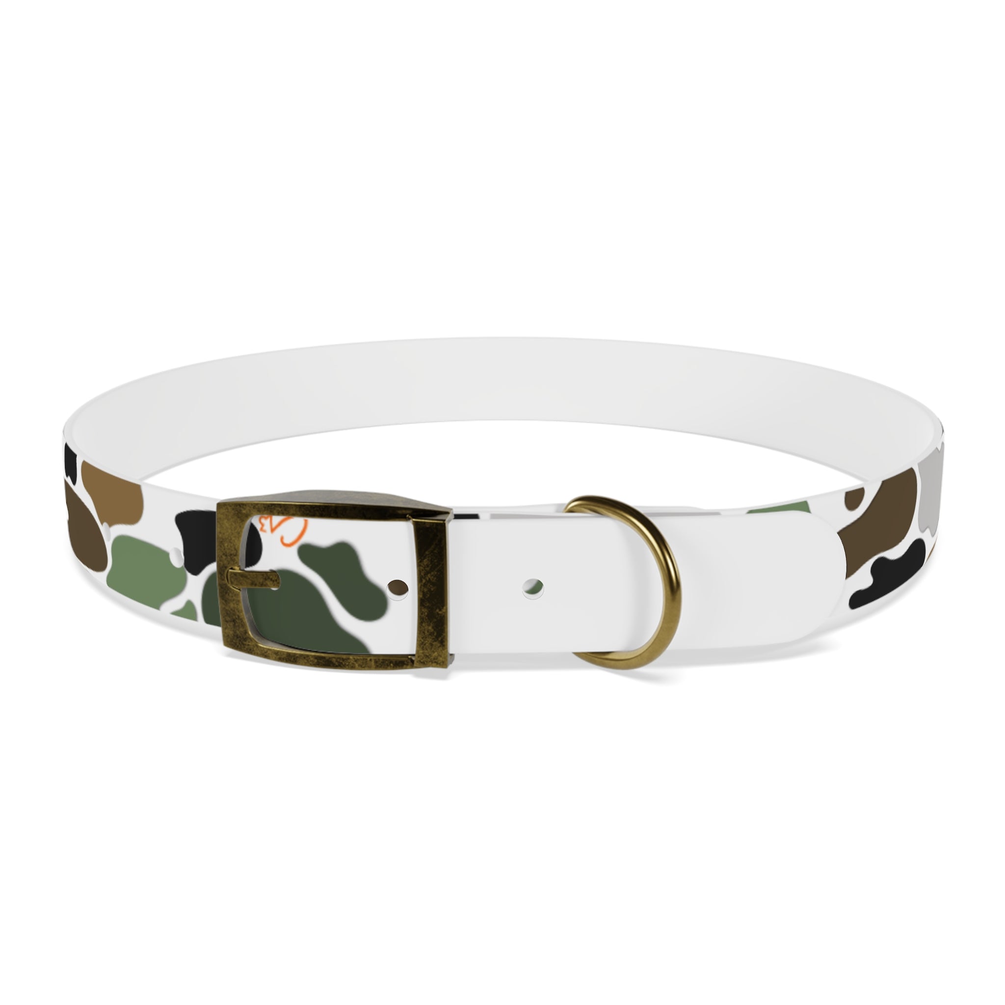 Camo Spots Dog Collar — Durable White Camouflage Pattern for Everyday Wear